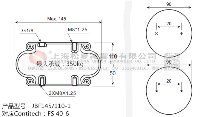 JBF145/110-1橡膠<a href='http://m.fawzimasri.com/' target='_blank'><u>空氣彈簧</u></a>