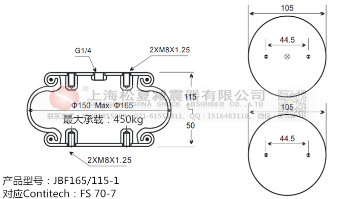 JBF165/115-1橡膠<a href='http://m.fawzimasri.com/' target='_blank'><u>空氣彈簧</u></a>