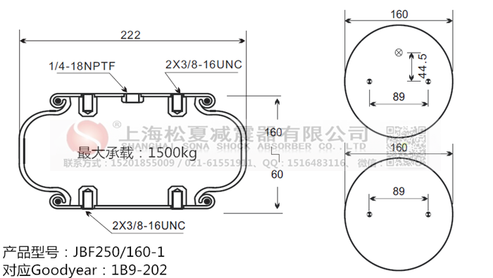 JBF250/160-1橡膠<a href='http://m.fawzimasri.com/' target='_blank'><u>空氣彈簧</u></a>