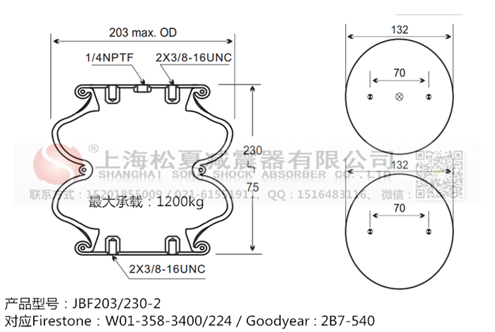 JBF203/230-2橡膠<a href='http://m.fawzimasri.com/' target='_blank'><u>空氣彈簧</u></a>